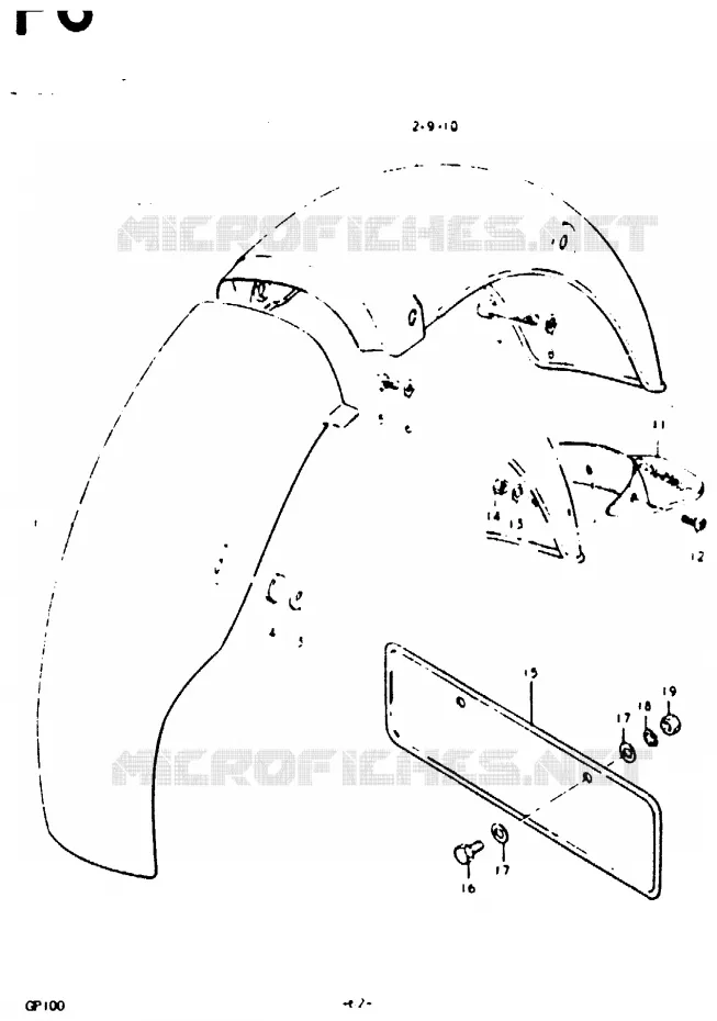 GARDE BOUE ARRIERE Suzuki MOTO 100 GP 1978  GP100C(C/N)