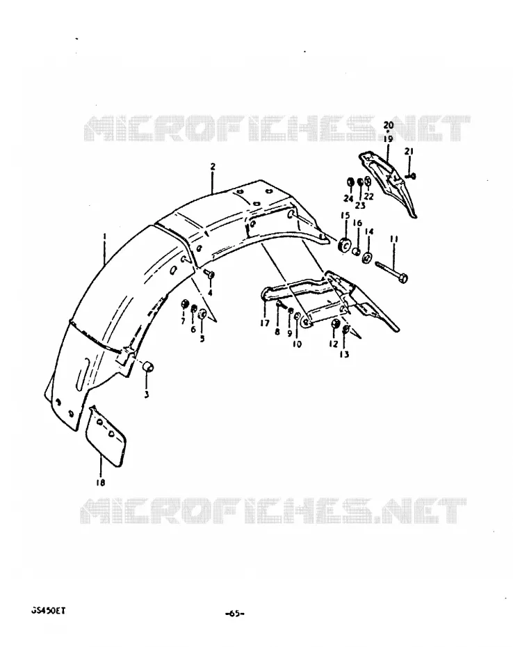 GARDE BOUE ARRIERE Suzuki MOTO 450 GS 1996  GS450T(T)