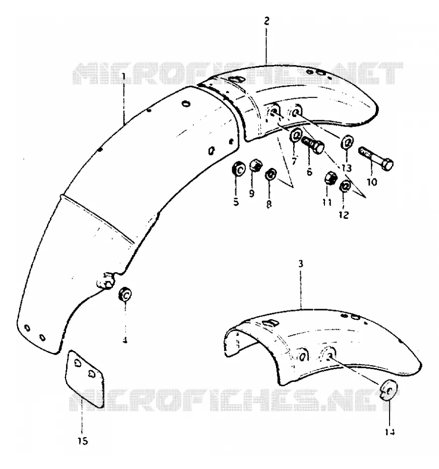 GARDE BOUE ARRIERE Suzuki MOTO 550 GS 1982  GS550LZ