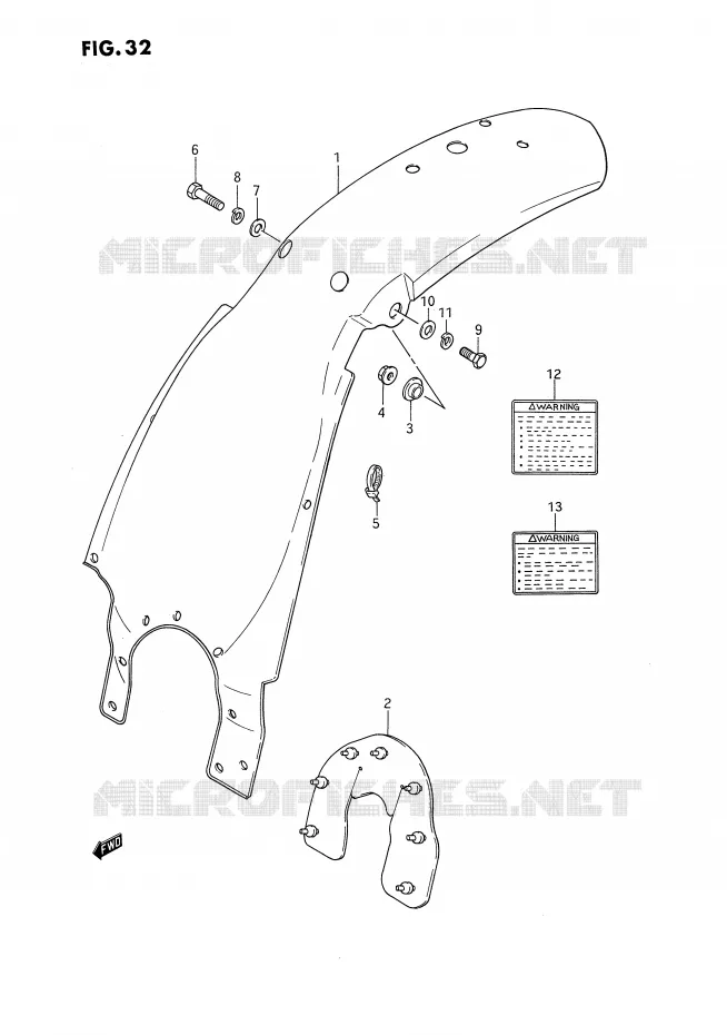 GARDE BOUE ARRIERE Suzuki MOTO 80 DS 1990  DS80L(E3)