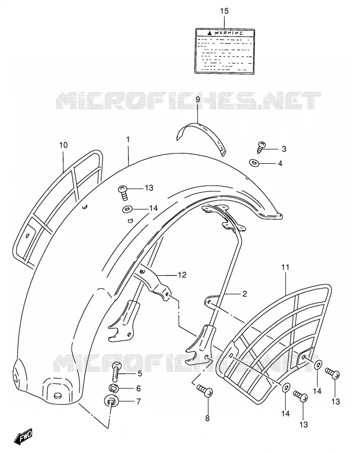 GARDE BOUE ARRIERE Suzuki SCOOTER 50 FM 1987  FM50AH(E20)