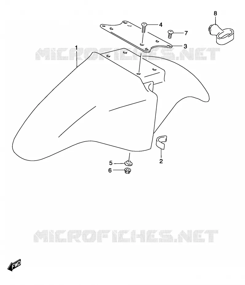 GARDE BOUE AVANT (MODELE K3) Suzuki MOTO 500 GS-E 2004  GS500UK4(P19)