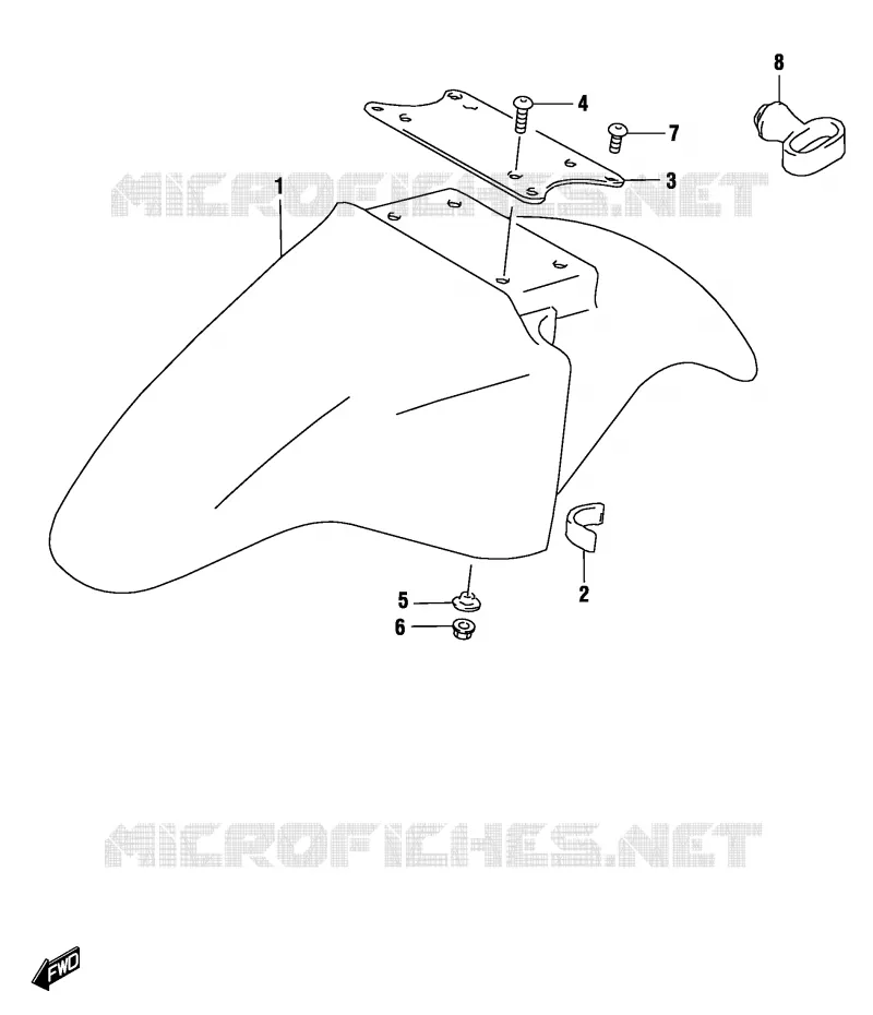 GARDE BOUE AVANT (MODELE K4) Suzuki MOTO 500 GS-E 2004  GS500UK4(P19)