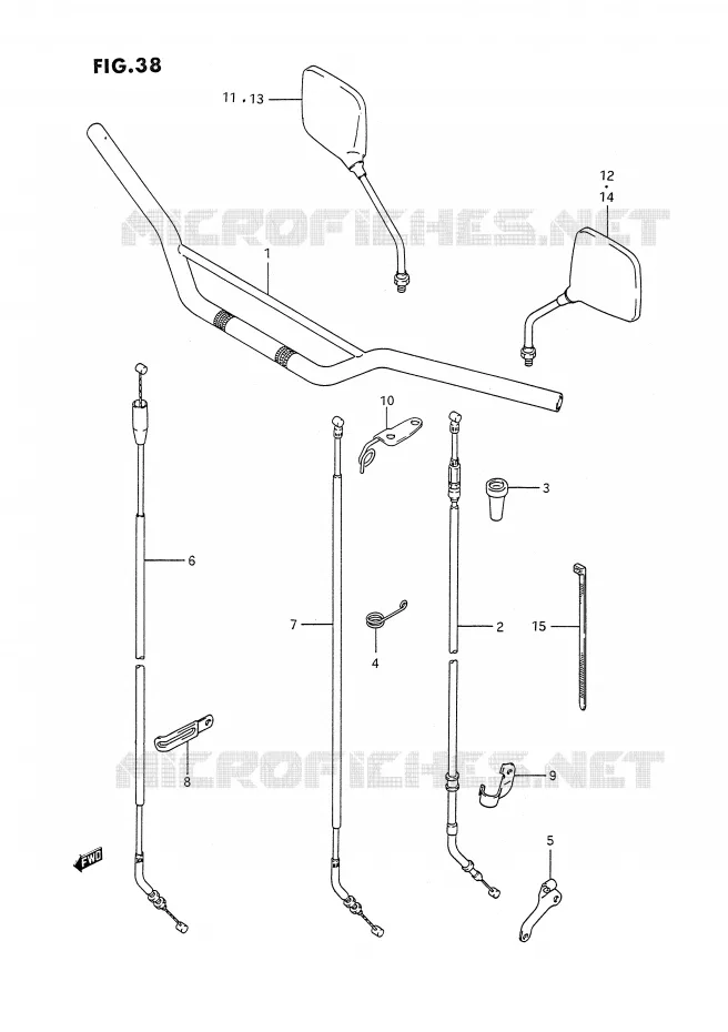 GUIDON (DR350SL/SM,DR350SN/SP/SR E24) Suzuki MOTO 350 DR 1992  DR350SN(E2)