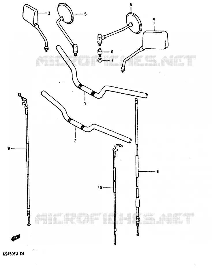 GUIDON (MODELE J) Suzuki MOTO 450 GS-E 1984  GS450EE(E/F/G/H/J)