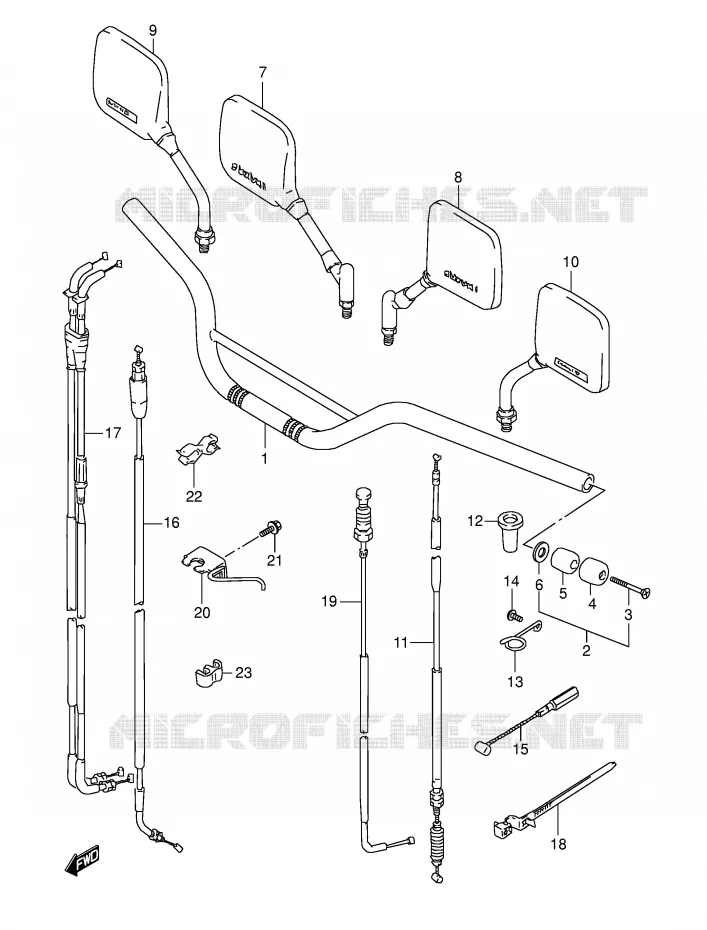 GUIDON (MODELE M/N/P/R) Suzuki MOTO 800 DR 1991  DR800SM(E4)