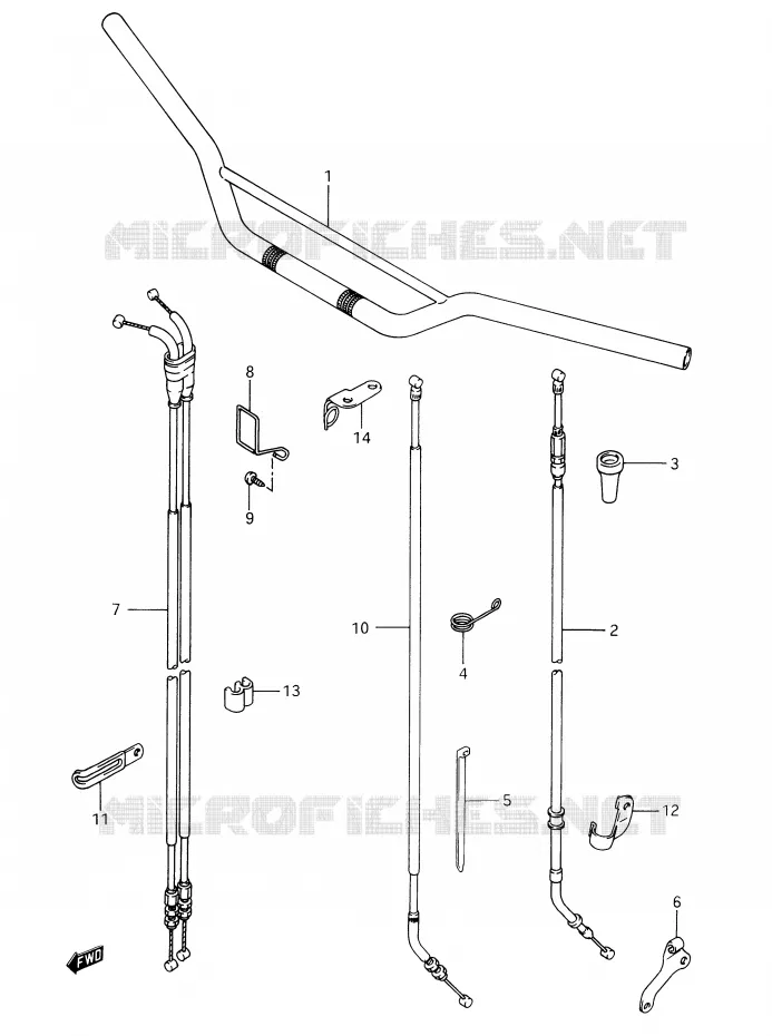 GUIDON Suzuki MOTO 350 DR 1992  DR350N(E28)