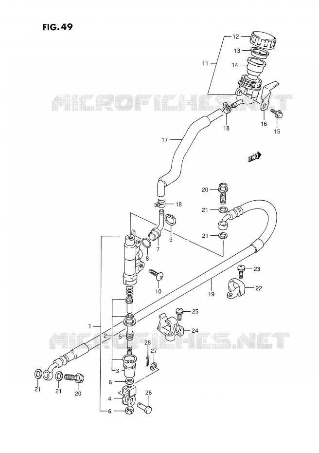 MAITRE CYLINDRE ARRIERE Suzuki MOTO 350 DR 1991  DR350SM(E2)