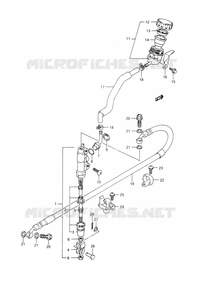 MAITRE CYLINDRE ARRIERE Suzuki MOTO 350 DR 1992  DR350N(E28)