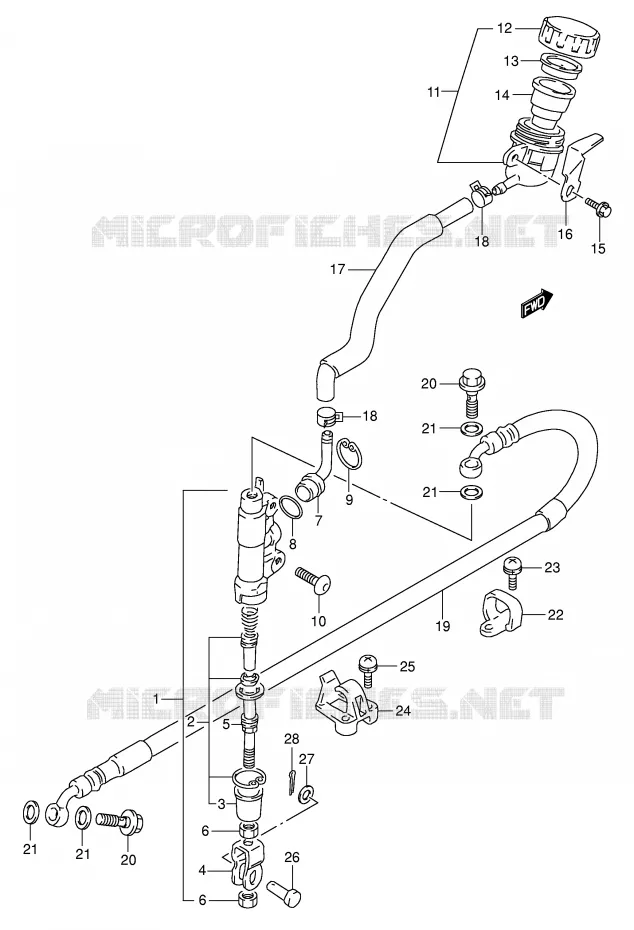 MAITRE CYLINDRE ARRIERE Suzuki MOTO 350 DR 1994  DR350R(E1)