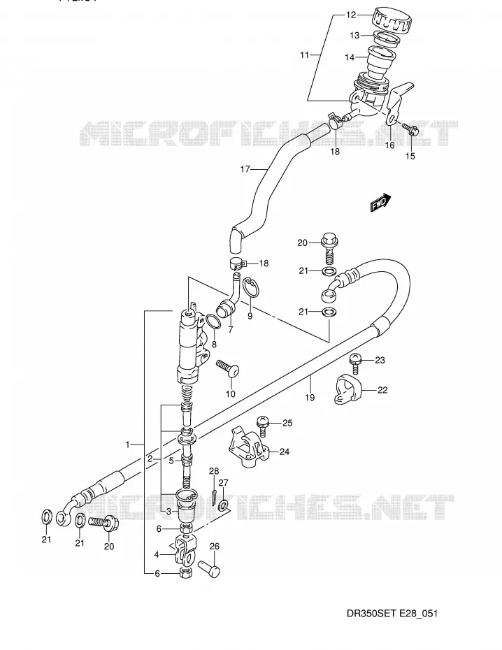 MAITRE CYLINDRE ARRIERE Suzuki MOTO 350 DR 1995  DR350SES(E28)