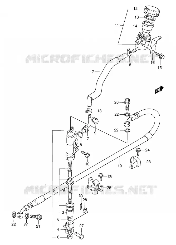 MAITRE CYLINDRE ARRIERE Suzuki MOTO 350 DR 1999  DR350SEX(E2)