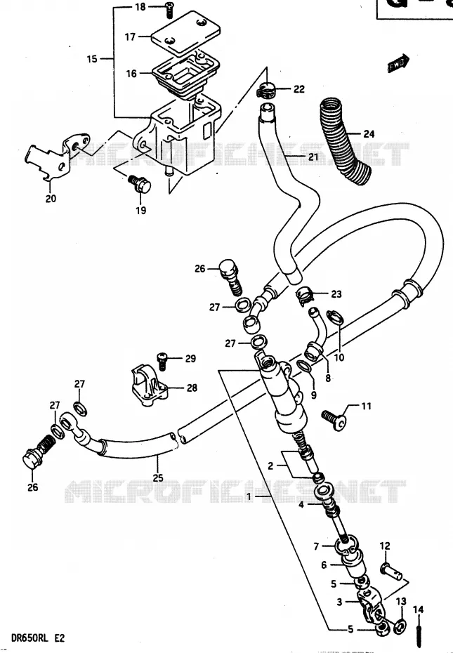 MAITRE CYLINDRE ARRIERE Suzuki MOTO 650 DR 1990  DR650RUL(L)
