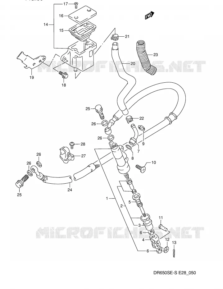MAITRE CYLINDRE ARRIERE Suzuki MOTO 650 DR 1992  DR650SN(E28)