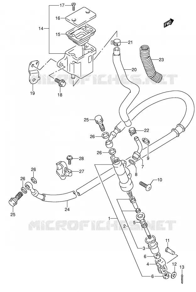 MAITRE CYLINDRE ARRIERE Suzuki MOTO 650 DR 1996  DR650RSEUT(E4)