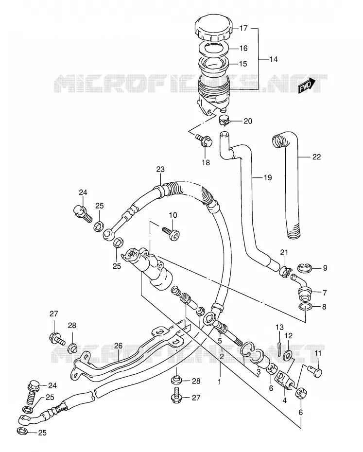 MAITRE CYLINDRE ARRIERE Suzuki MOTO 800 DR 1995  DR800SS(E4)