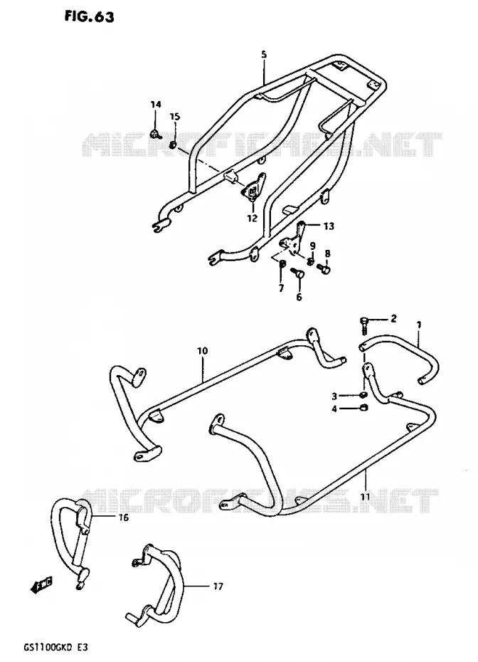 PARE-CHOC Suzuki MOTO 1100 GS-G 1982  GS1100GK2(Z/2/D)