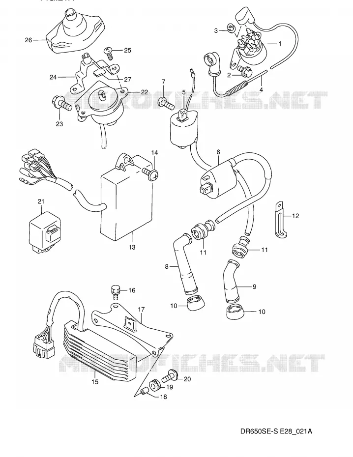 PARTIE ELECTRIQUE (MODELE R/S) Suzuki MOTO 650 DR 1992  DR650SN(E28)