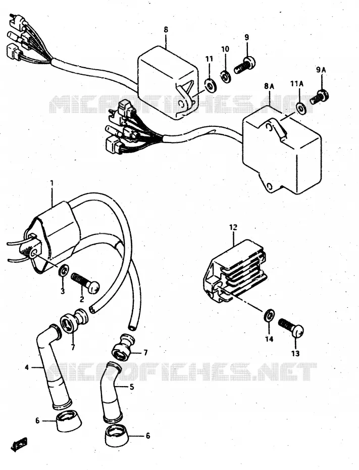 PARTIE ELECTRIQUE Suzuki MOTO 500 DR 1987  DR500SH(G/H/J)