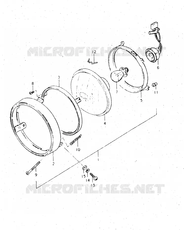 PHARE (E1, E6, E24) Suzuki MOTO 500 DR 1983  DR500SD(E1)