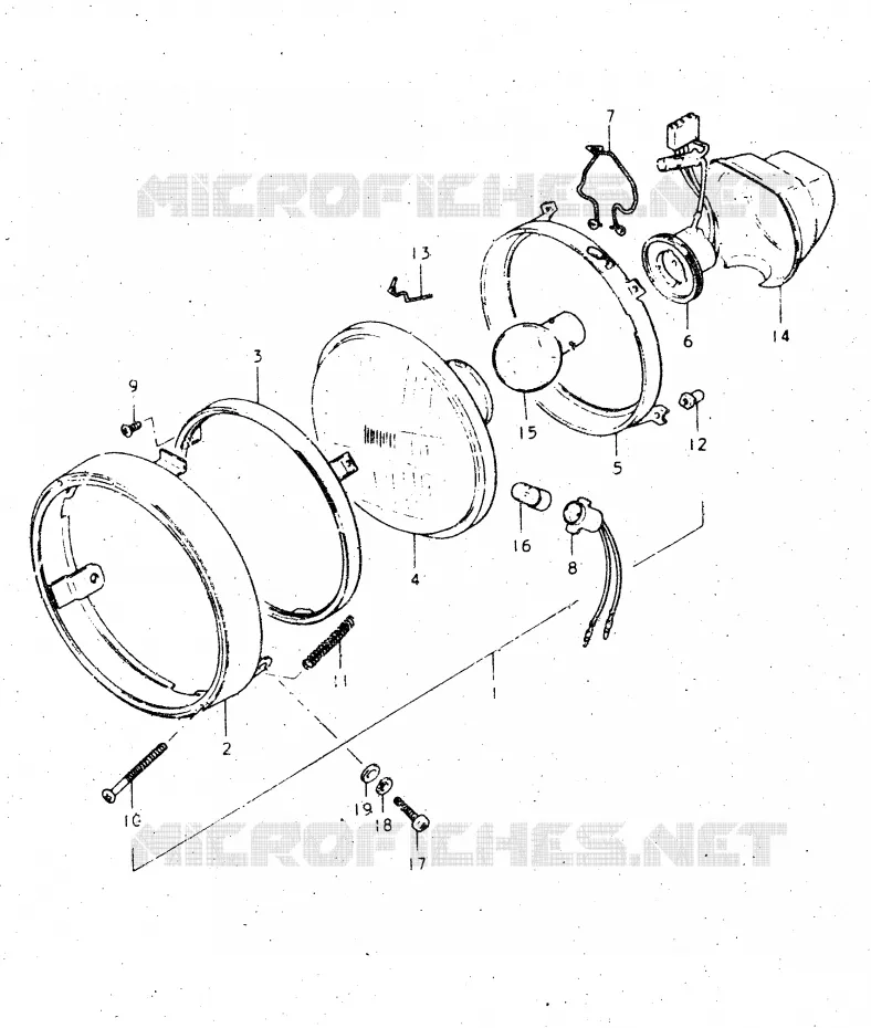 PHARE (E4) Suzuki MOTO 500 DR 1984  DR500SE(E1)