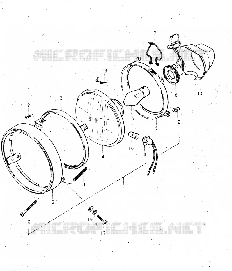 PHARE (MODELE E E2) Suzuki MOTO 500 DR 1983  DR500SD(E1)