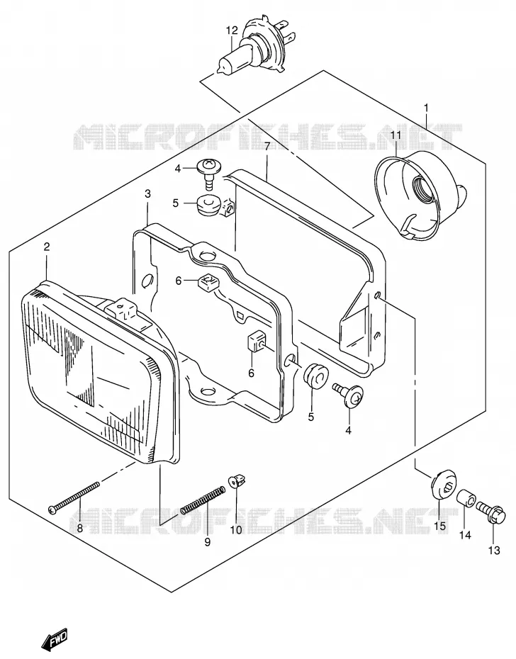 PHARE (MODELE K1 E24) Suzuki MOTO 650 DR 2003  DR650SEK3(E4)