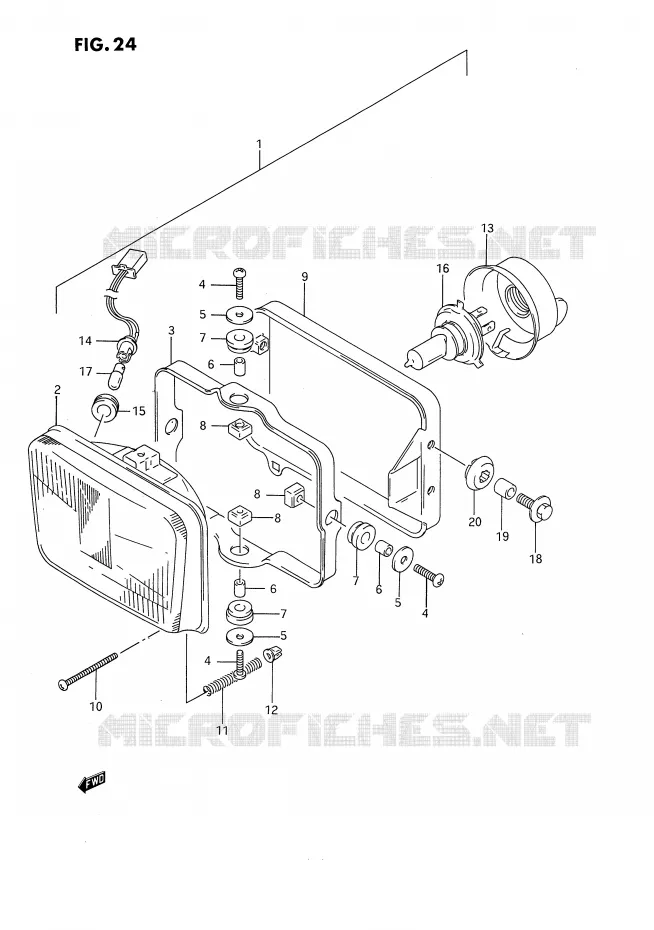 PHARE (MODELE N/P) Suzuki MOTO 650 DR 1994  DR650RR(E4)