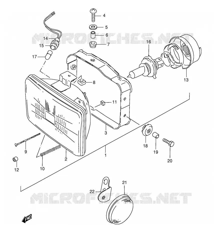 PHARE (MODELE R) Suzuki MOTO 350 DR 1999  DR350SEX(E2)