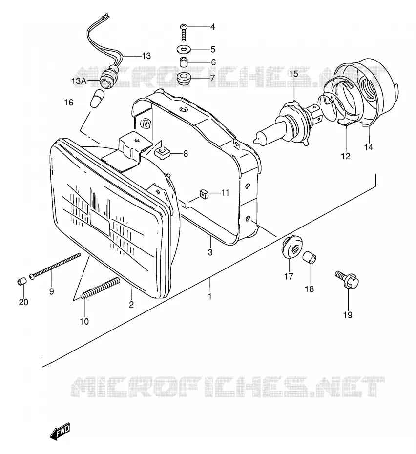 PHARE Suzuki MOTO 250 DR 1992  DR250SN(E24)