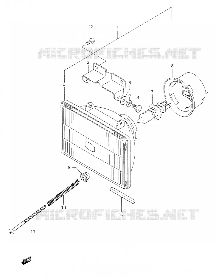 PHARE Suzuki MOTO 350 DR 1992  DR350N(E28)