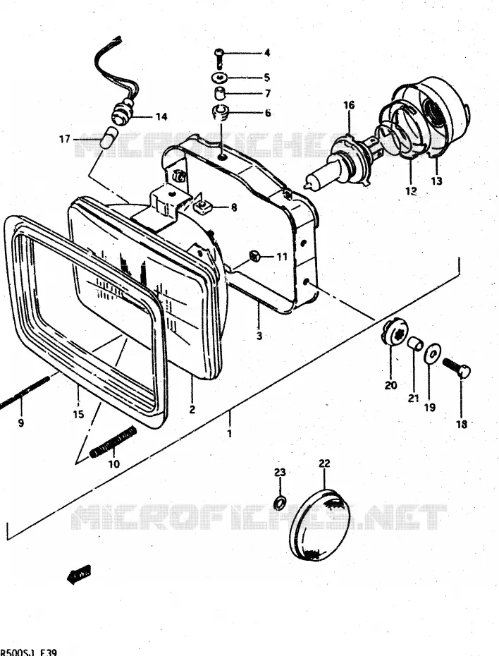 PHARE Suzuki MOTO 500 DR 1986  DR500RG(G/H/J)