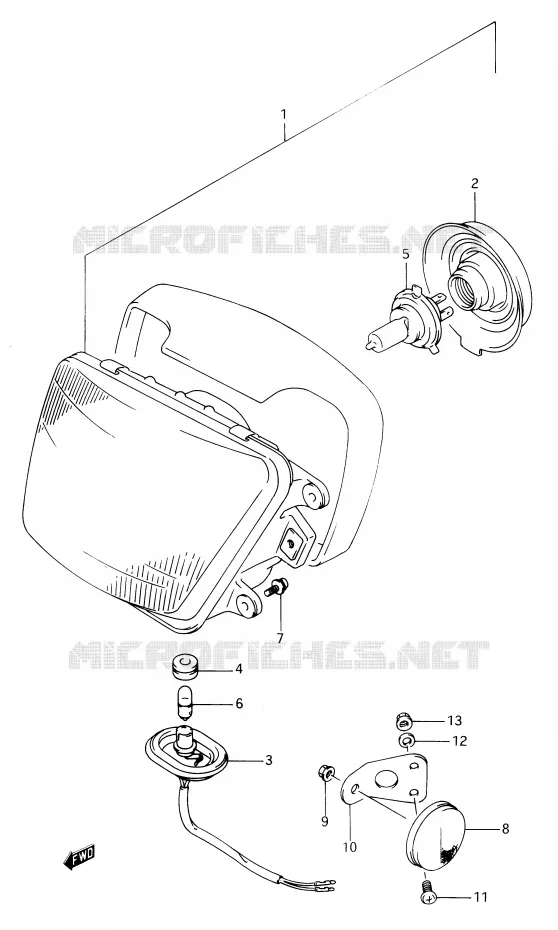 PHARE Suzuki MOTO 650 DR 1990  DR650RSL(E2)