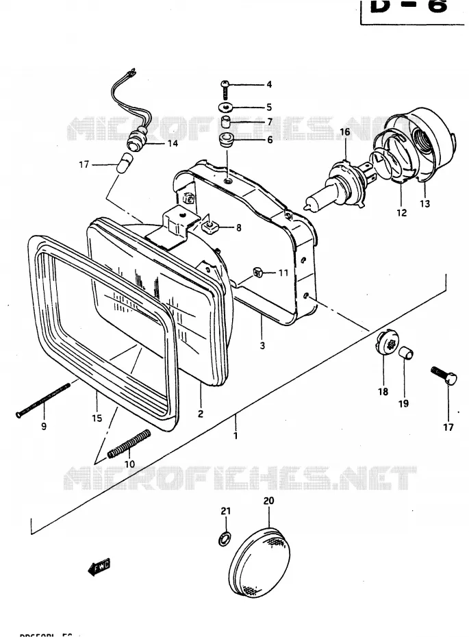 PHARE Suzuki MOTO 650 DR 1990  DR650RUL(L)