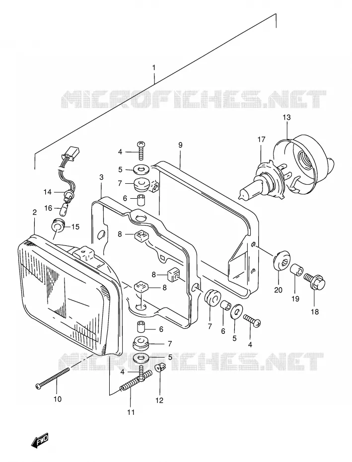 PHARE Suzuki MOTO 650 DR 1996  DR650SEUT(E4)