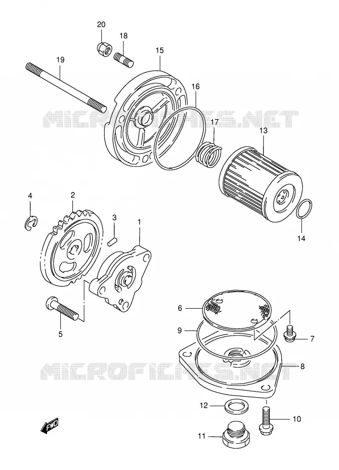 POMPE A HUILE Suzuki MOTO 125 DR 1999  DR125SEUX(E4)