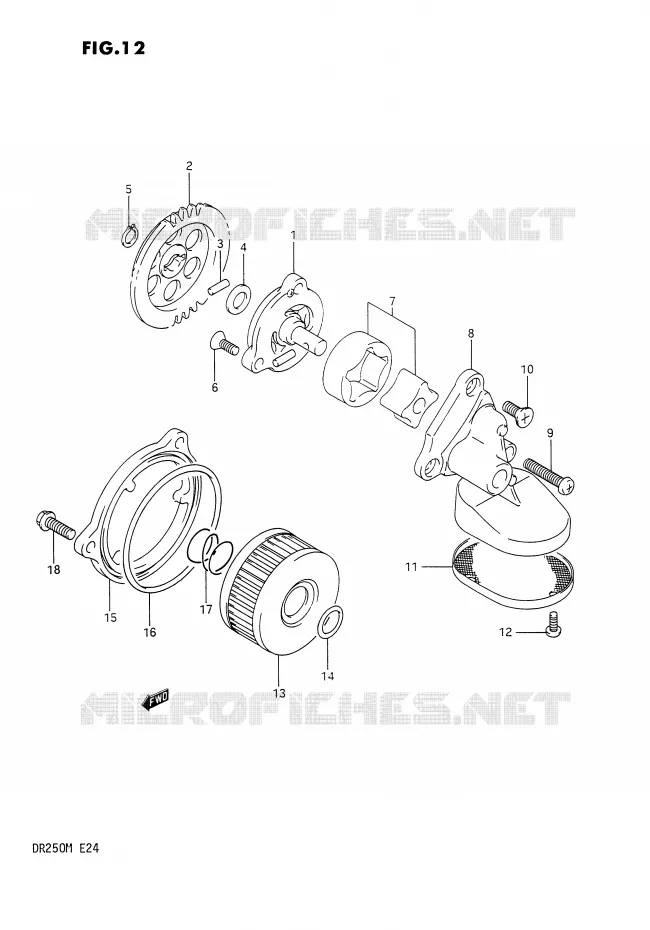POMPE A HUILE Suzuki MOTO 250 DR 1991  DR250M(E24)