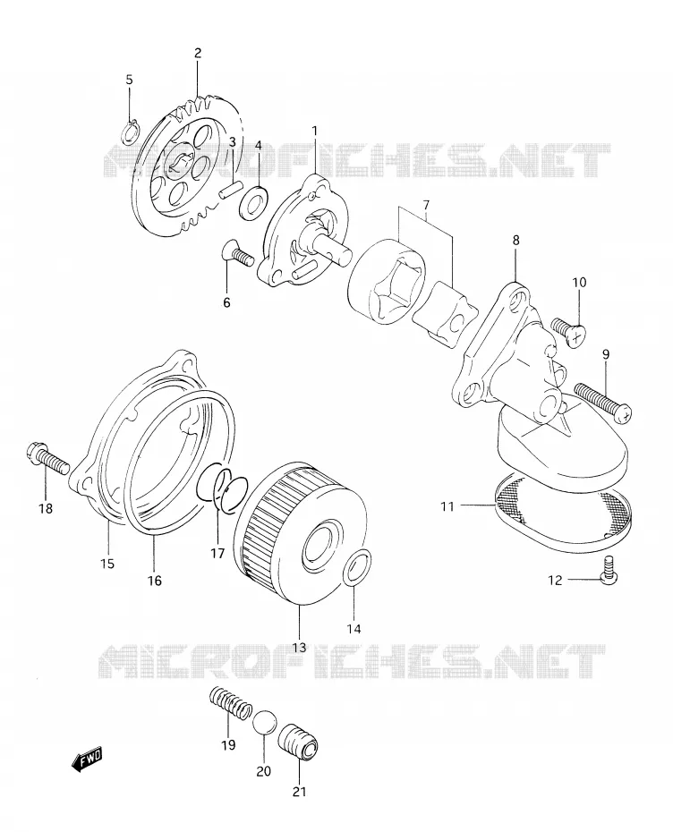POMPE A HUILE Suzuki MOTO 350 DR 1993  DR350P(E28)
