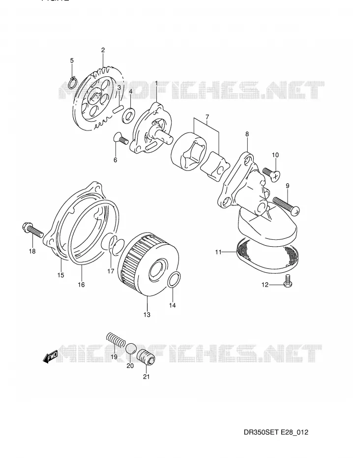 POMPE A HUILE Suzuki MOTO 350 DR 1994  DR350SER(E28)