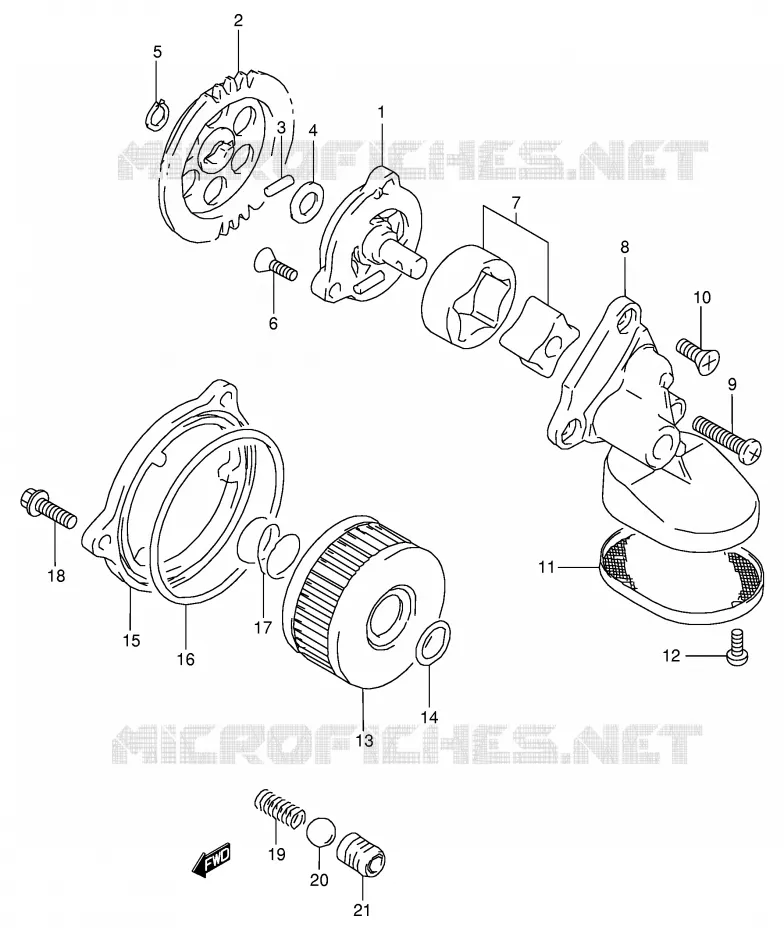 POMPE A HUILE Suzuki MOTO 350 DR 1999  DR350X(E1)