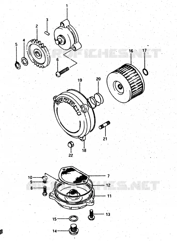 POMPE A HUILE Suzuki MOTO 500 DR 1987  DR500H(G/H/J)