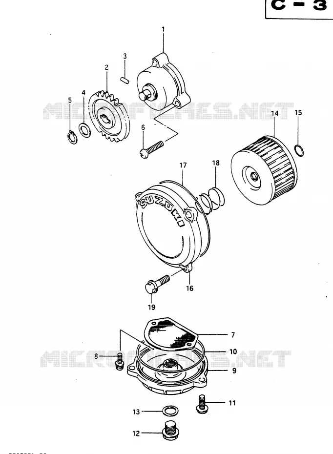 POMPE A HUILE Suzuki MOTO 650 DR 1990  DR650RL(L)