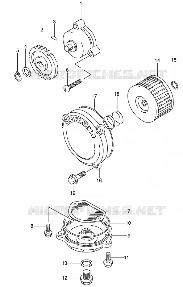 POMPE A HUILE Suzuki MOTO 650 DR 1993  DR650RSEUP(E4)