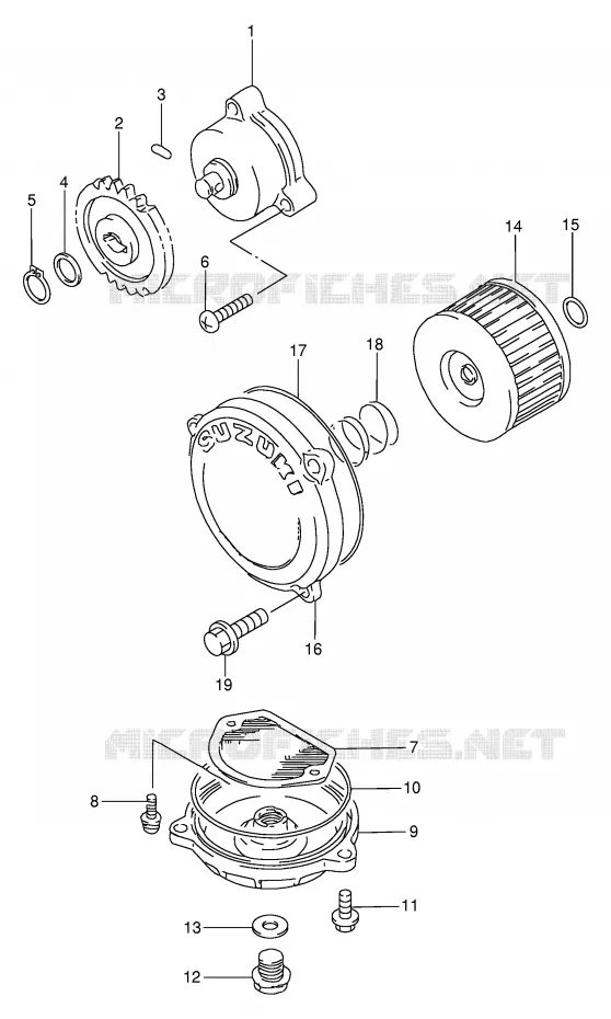 POMPE A HUILE Suzuki MOTO 650 DR 1994  DR650REUR(E2)