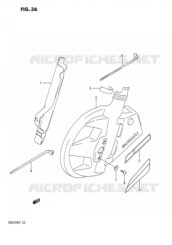 PROTECTIONS DE FOURCHE Suzuki MOTO 650 DR 1991  DR650RM(E2)