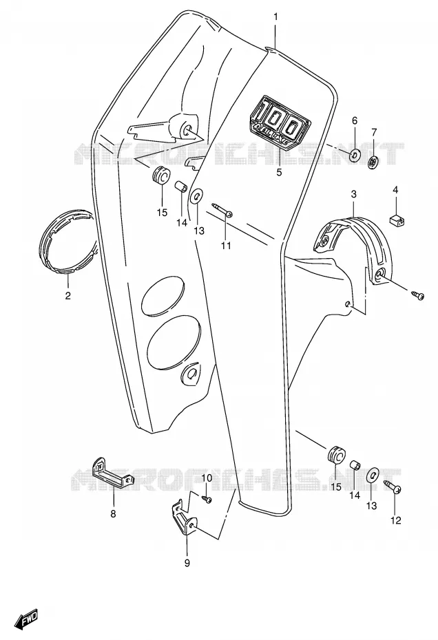 PROTEGE JAMBES (MODELE G/R/S/V) Suzuki SCOOTER 100 FB 1997  FB100DV(E71)