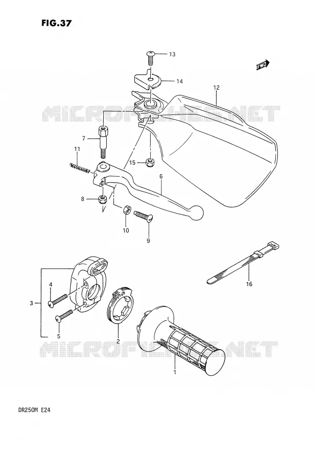 PROTEGE MAIN DROIT Suzuki MOTO 250 DR 1990  DR250L(E24)