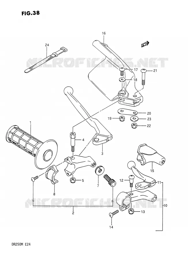 PROTEGE MAIN GAUCHE Suzuki MOTO 250 DR 1990  DR250L(E24)