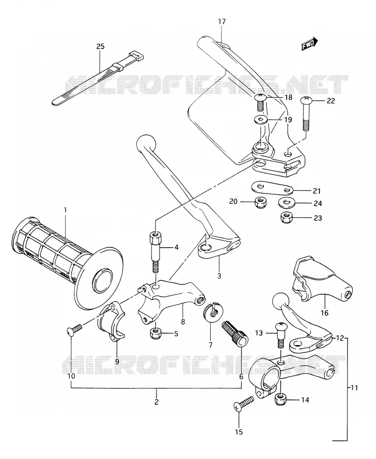 PROTEGE MAIN GAUCHE Suzuki MOTO 350 DR 1993  DR350P(E28)