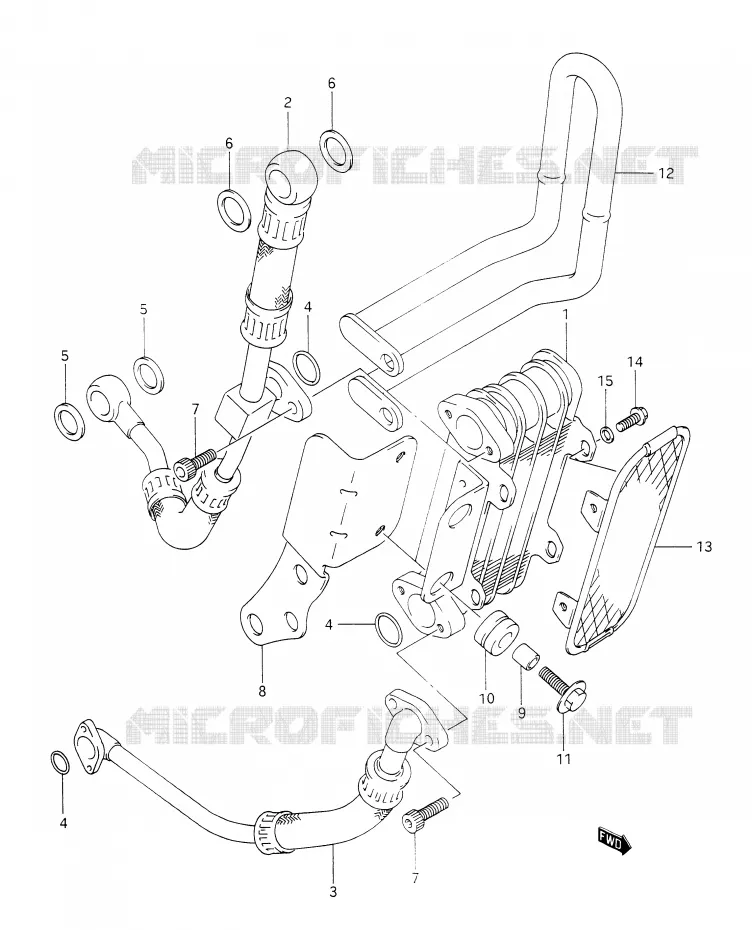 RADIATEUR D'HUILE (OPTIONNEL) Suzuki MOTO 350 DR 1990  DR350L(E28)